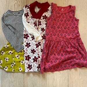 Tea Collection - bundle of 3 Girls' Dresses - Striped, Floral, and Pink - size 6